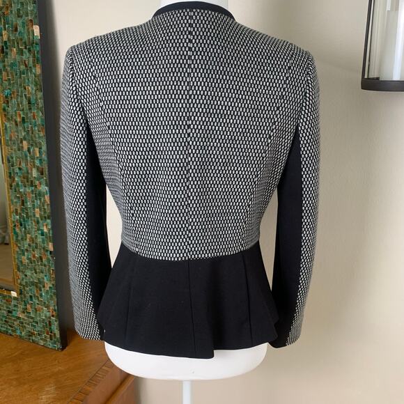 Classiques Entier Size M Zip Wool Blazer Jacket Gray Black Fitted Flattering - Picture 5 of 7